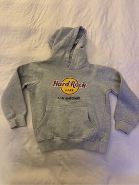 Hard Rock Cafe Kids Light Gray Hoodie with Yellow & Red Logo